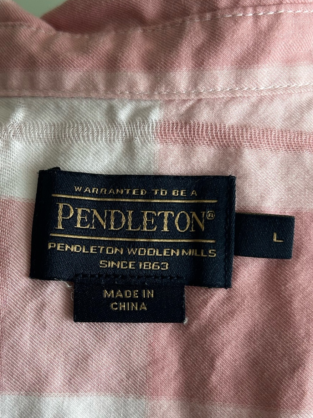 Pendleton Pink and White Striped Collar Shirt - Picture 4 of 4